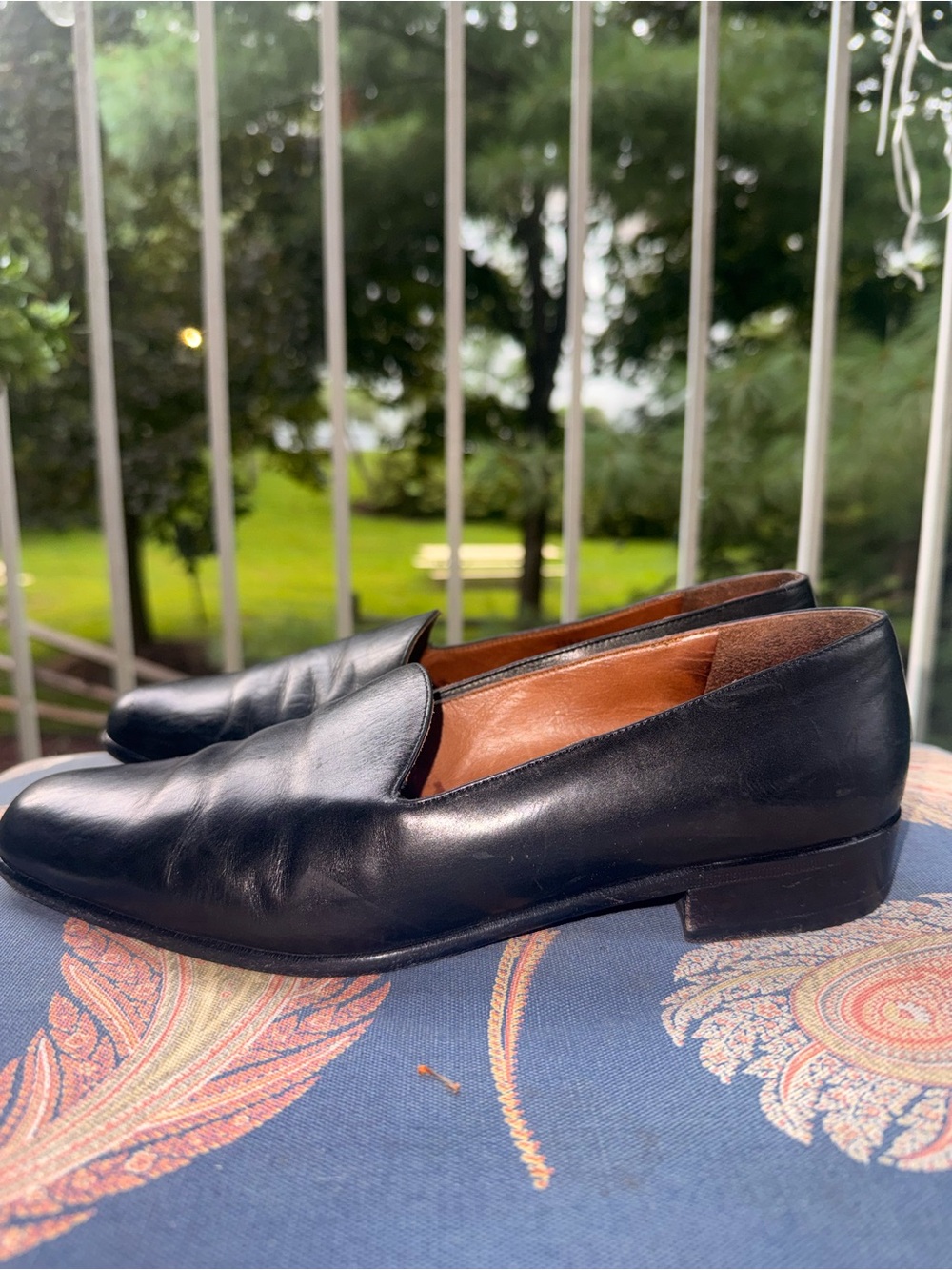 Vintage COACH Black Leather Loafers Style J003 Made in Italy Size 8.5 M - Picture 3 of 11